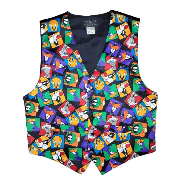 Looney Tunes Men's Cartoon Character Vest  Sz S/M twenty Sylvester roadrunner - Picture 1 of 4
